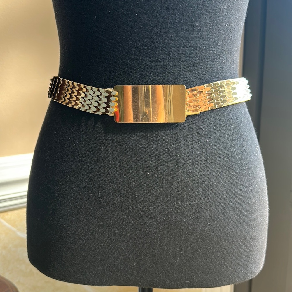 Vintage 70’s Stretch Gold Tone Link Belt